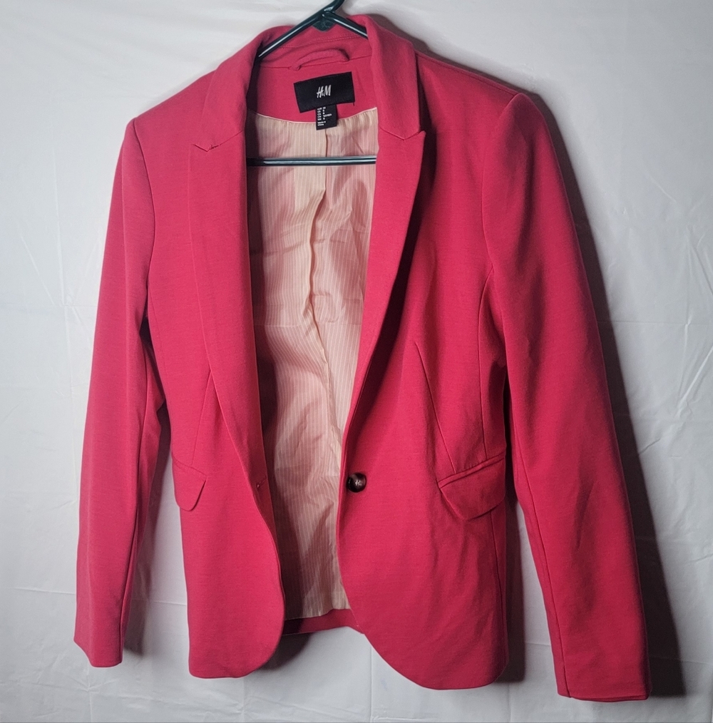 H&M Vibrant Pink Suit Jacket - Picture 2 of 11